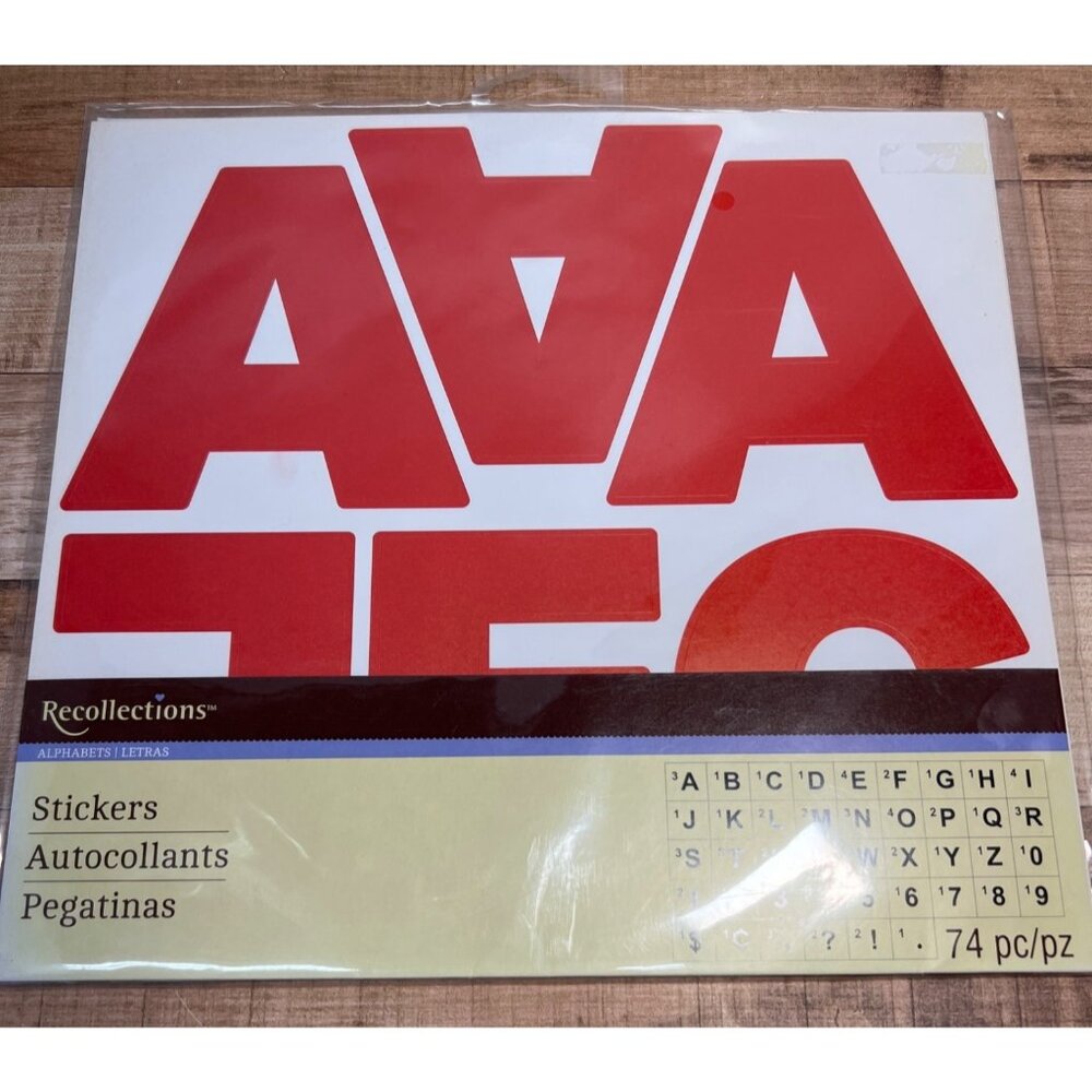 Recollections Red Alphabet Letter & Number Stickers 74 Pc 359827
